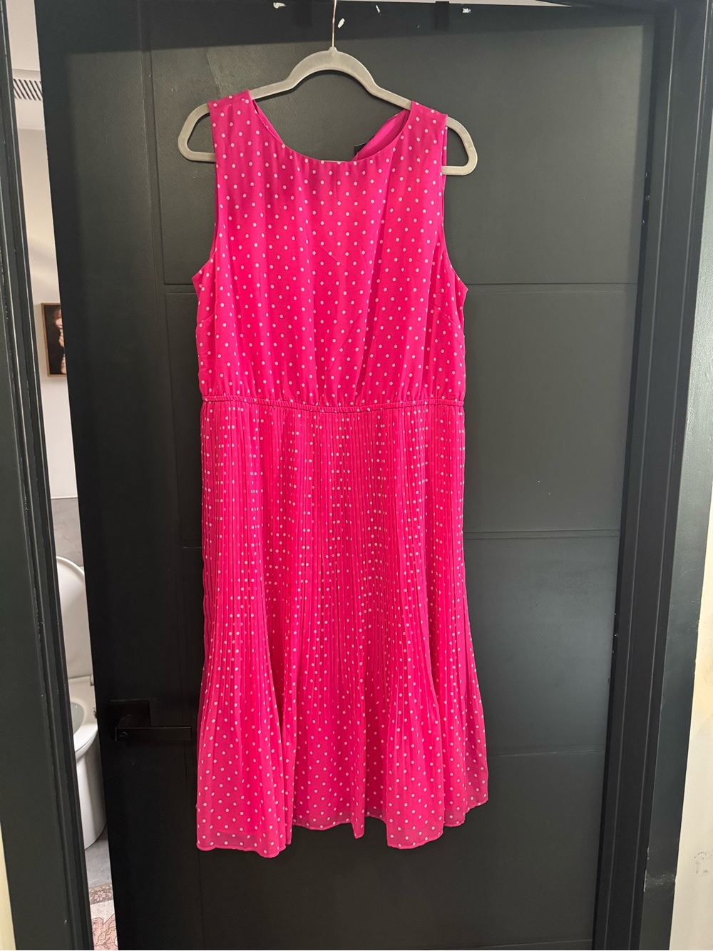 Ann Taylor Hot Pink Polka Dot Dress